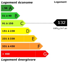 DPE : 132 kWhEP/m²/yr